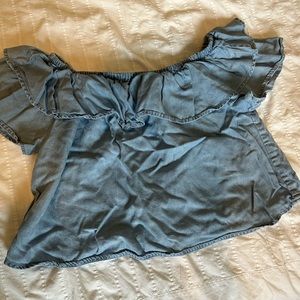 Blue Off the Shoulder Top